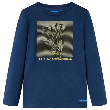 Marineblaues Langarm-T-Shirt für Kinder 116 von vidaXL, Kinder-T-Shirts - Ref: Foro24-13106, Preis: 8,39 €, Rabatt: %