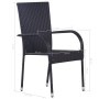 Stapelbare Gartenstühle 2 Einheiten synthetisches Rattan schwarz von vidaXL, Gartenstühle - Ref: Foro24-44238, Preis: 98,52 €...