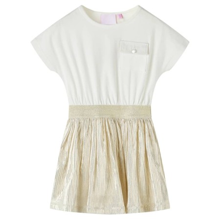 Vestido infantil de manga corta color crudo 92 de vidaXL, Vestidos de niños - Ref: Foro24-14692, Precio: 15,32 €