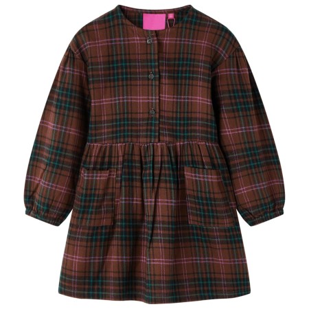 Cognacfarbenes langärmeliges Kinderkleid 116 von vidaXL, Kinderkleider - Ref: Foro24-14451, Preis: 11,81 €, Rabatt: %