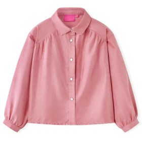 Blusa para niños con mangas de farol rosa palo 128