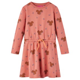 Vestido para niños con estampado de ardillas rosa 