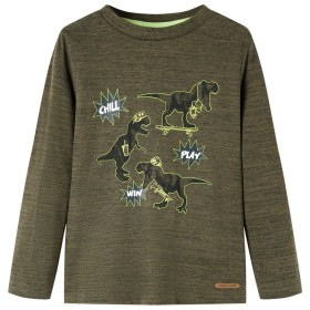 Mélange 92 dunkelkhaki Langarm-T-Shirt für Kinder von vidaXL, Kinder-T-Shirts - Ref: Foro24-13249, Preis: 8,66 €, Rabatt: %