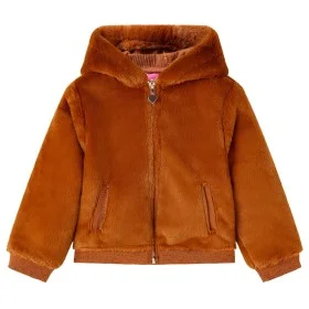 Kinderjacke mit Kunstfellkapuze cognac Farbe 104 von vidaXL, Oberbekleidung für Kinder - Ref: Foro24-14045, Preis: 16,84 €, R...