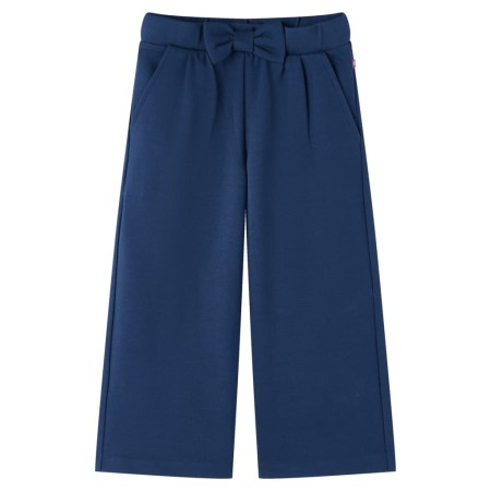 Pantalón infantil con perneras anchas azul marino 128 de vidaXL, Pantalones de niños - Ref: Foro24-14830, Precio: 13,48 €