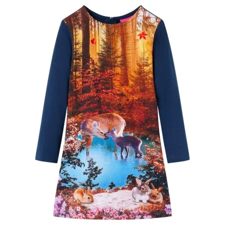 Langärmeliges marineblaues Kinderkleid 140 von vidaXL, Kinderkleider - Ref: Foro24-14891, Preis: 13,36 €, Rabatt: %