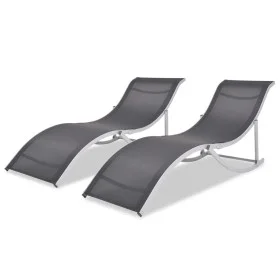 Folding sun loungers, 2 units, aluminum and textilene by vidaXL, Loungers - Ref: Foro24-43654, Price: 235,16 €, Discount: %
