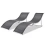 Folding sun loungers, 2 units, aluminum and textilene by vidaXL, Loungers - Ref: Foro24-43654, Price: 233,60 €, Discount: %