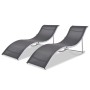 Tumbonas plegables 2 unidades aluminio y textilene de vidaXL, Tumbonas - Ref: Foro24-43654, Precio: 271,80 €, Descuento: %