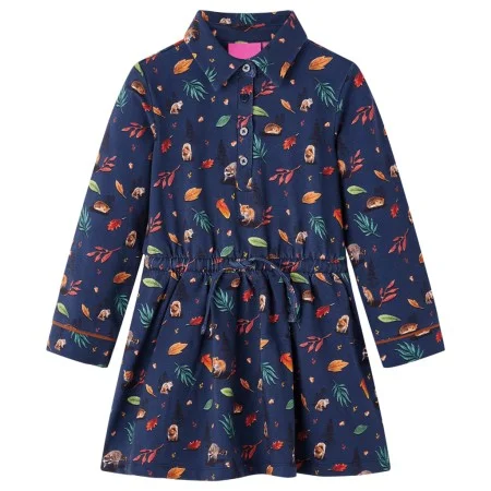 Vestido infantil de manga larga azul marino 116 de vidaXL, Vestidos de niños - Ref: Foro24-14914, Precio: 17,13 €, Descuento: %