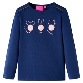 Marineblaues Langarm-T-Shirt für Kinder 116 von vidaXL, Kinder-T-Shirts - Ref: Foro24-13766, Preis: 8,54 €, Rabatt: %