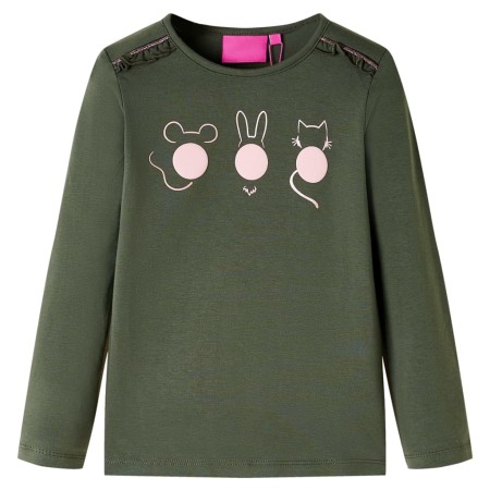Khaki Langarm-T-Shirt für Kinder 128 von vidaXL, Kinder-T-Shirts - Ref: Foro24-13772, Preis: 8,54 €, Rabatt: %