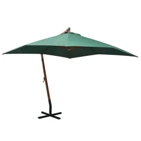 Hängeschirm mit Holzstange 300x300 cm grün von vidaXL, Sonnenschirme - Ref: Foro24-42967, Preis: 172,74 €, Rabatt: %