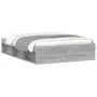 Estructura de cama de matrimonio Sonoma gris 135x190 cm de vidaXL, Camas y somieres - Ref: Foro24-3203913, Precio: 151,43 €, ...