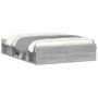 Estructura de cama de matrimonio Sonoma gris 135x190 cm de vidaXL, Camas y somieres - Ref: Foro24-3203913, Precio: 150,05 €, ...