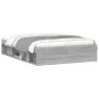 Estructura de cama de matrimonio Sonoma gris 135x190 cm de vidaXL, Camas y somieres - Ref: Foro24-3203913, Precio: 151,43 €, ...
