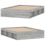 Sonoma grauer Doppelbettrahmen 135x190 cm von vidaXL, Betten und Lattenroste - Ref: Foro24-3203913, Preis: 149,37 €, Rabatt: %