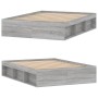 Sonoma gray double bed frame 135x190 cm by vidaXL, Beds and slatted bases - Ref: Foro24-3203913, Price: 150,20 €, Discount: %