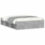 Cement gray double bed frame 135x190 cm by vidaXL, Beds and slatted bases - Ref: Foro24-3203911, Price: 160,46 €, Discount: %