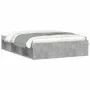 Estructura de cama de matrimonio gris cemento 135x190 cm de vidaXL, Camas y somieres - Ref: Foro24-3203911, Precio: 158,99 €,...