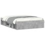 Cement gray double bed frame 135x190 cm by vidaXL, Beds and slatted bases - Ref: Foro24-3203911, Price: 160,46 €, Discount: %