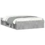 Estructura de cama de matrimonio gris cemento 135x190 cm de vidaXL, Camas y somieres - Ref: Foro24-3203911, Precio: 158,99 €,...