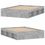 Cement gray double bed frame 135x190 cm by vidaXL, Beds and slatted bases - Ref: Foro24-3203911, Price: 160,46 €, Discount: %