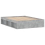 Cement gray double bed frame 135x190 cm by vidaXL, Beds and slatted bases - Ref: Foro24-3203911, Price: 160,46 €, Discount: %