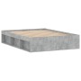 Cement gray double bed frame 135x190 cm by vidaXL, Beds and slatted bases - Ref: Foro24-3203911, Price: 160,46 €, Discount: %