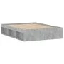 Estructura de cama de matrimonio gris cemento 135x190 cm de vidaXL, Camas y somieres - Ref: Foro24-3203911, Precio: 158,99 €,...