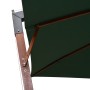 Sombrilla colgante con palo de madera 300x300 cm verde