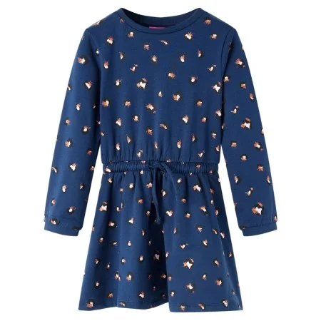 Vestido infantil de manga larga azul marino 140 de vidaXL, Vestidos de niños - Ref: Foro24-13578, Precio: 13,04 €, Descuento: %