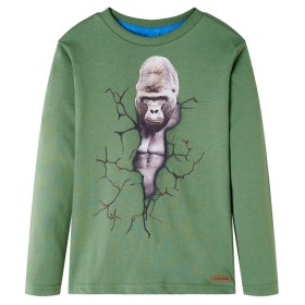 Light khaki long-sleeved children's t-shirt size 116 by vidaXL, Kids T-shirts - Ref: Foro24-13221, Price: 8,66 €, Discount: %