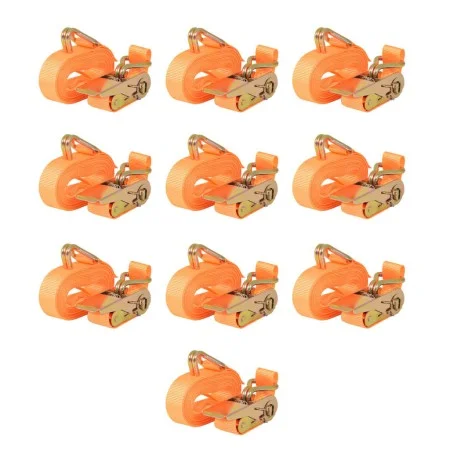 Ratschen-Befestigungsgurte, 10 Stück, 0,4T, 6 m x 25 mm, Orange von vidaXL, Spanngurte - Ref: Foro24-142659, Preis: 51,81 €, ...
