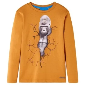 Long-sleeved dark ocher children's t-shirt size 116 by vidaXL, Kids T-shirts - Ref: Foro24-13216, Price: 8,59 €, Discount: %