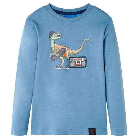 Mittelblaues Langarm-T-Shirt für Kinder 128 von vidaXL, Kinder-T-Shirts - Ref: Foro24-12847, Preis: 11,91 €, Rabatt: %