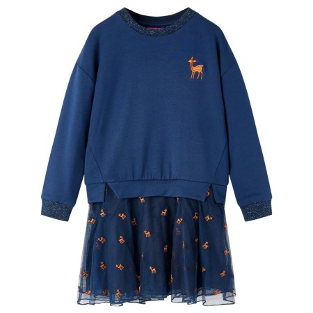 Marineblaues langärmeliges Kinderkleid 92 von vidaXL, Kinderkleider - Ref: Foro24-14194, Preis: 15,73 €, Rabatt: %