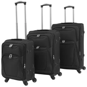 Juego de 3 maletas blandas negro de vidaXL, Maletas - Ref: Foro24-91315, Precio: 151,35 €, Descuento: %