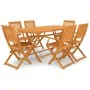 Folding garden dining set 7 pieces solid acacia wood by vidaXL, Garden sets - Ref: Foro24-44057, Price: 428,92 €, Discount: %