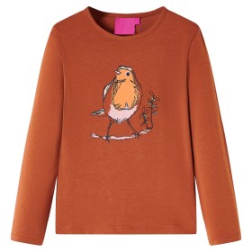 Langärmeliges Cognac Kinder-T-Shirt 140 von vidaXL, Kinder-T-Shirts - Ref: Foro24-14343, Preis: 8,13 €, Rabatt: %