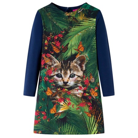 Vestido infantil de manga larga azul marino 104 de vidaXL, Vestidos de niños - Ref: Foro24-14928, Precio: 13,53 €, Descuento: %