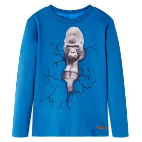 Petrolblaues Langarm-T-Shirt für Kinder 140 von vidaXL, Kinder-T-Shirts - Ref: Foro24-13228, Preis: 11,92 €, Rabatt: %