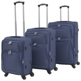 Set of 3 navy blue soft suitcases by vidaXL, Suitcases - Ref: Foro24-91317, Price: 162,01 €, Discount: %