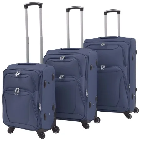 Set of 3 navy blue soft suitcases by vidaXL, Suitcases - Ref: Foro24-91317, Price: 162,01 €, Discount: %