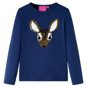 Camiseta infantil de manga larga azul marino 128 de vidaXL, Camisetas para niños - Ref: Foro24-14182, Precio: 8,98 €, Descuen...