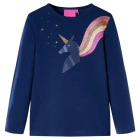 Marineblaues Langarm-T-Shirt für Kinder 104 von vidaXL, Kinder-T-Shirts - Ref: Foro24-14290, Preis: 8,85 €, Rabatt: %