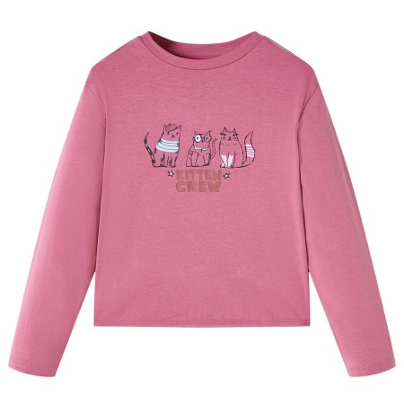 Langärmeliges Kinder-T-Shirt mit Himbeer-Pferde-Print 128 von vidaXL, Kinder-T-Shirts - Ref: Foro24-14447, Preis: 8,20 €, Rab...
