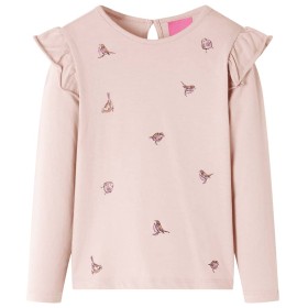 Camiseta infantil de manga larga rosa 140