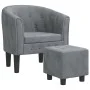 Sessel mit dunkelgrauem Samthocker von vidaXL, Sessel - Ref: Foro24-356478, Preis: 155,41 €, Rabatt: %