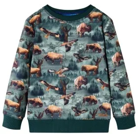 Dunkelgrünes Kinder-Sweatshirt 128 von vidaXL, Kinder-T-Shirts - Ref: Foro24-12982, Preis: 12,41 €, Rabatt: %